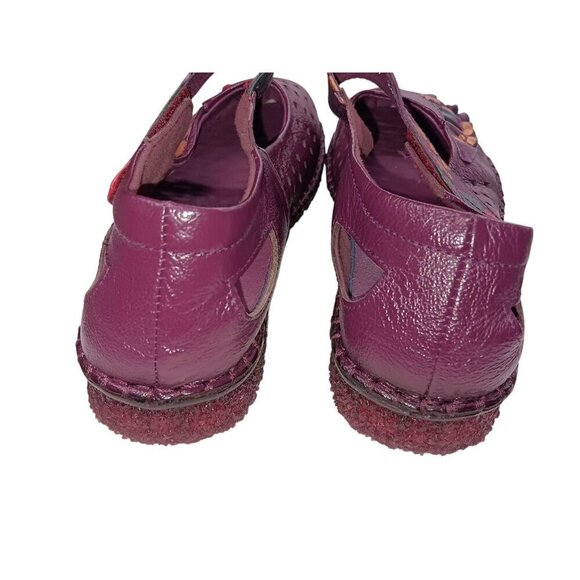 Tin Rui Shoes Womens 7.5 Slip On  Mary Jane Leather Multicolor Comfort Flower - Picture 8 of 12